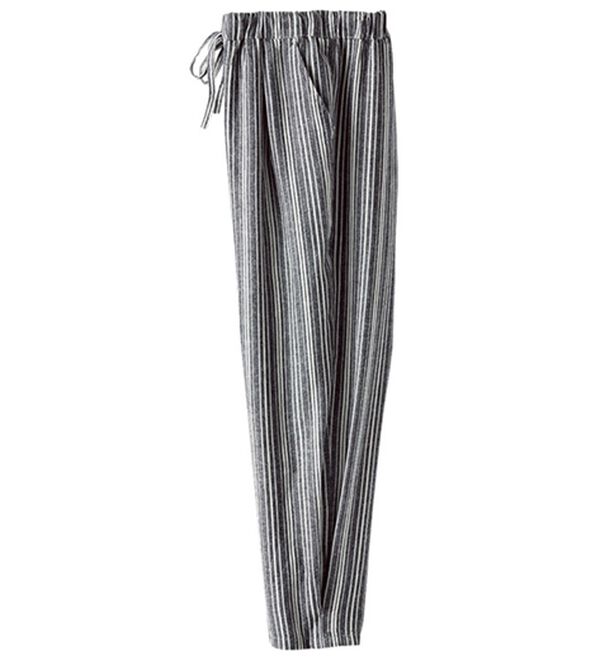 BELLUNA（ベルーナ）の「麻混ゆったりイージーパンツ（その他パンツ）」｜ﾁｬｺｰﾙ系ｽﾄﾗｲﾌﾟ