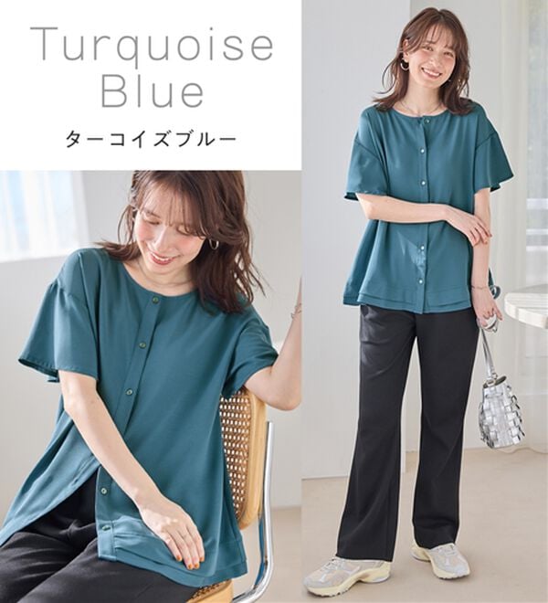 Viola e Viola（ヴィオラ エ ヴィオラ）の「さらさらＥＡＳＹ　Ａラインブラウス（チュニック）」｜詳細画像