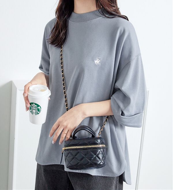 Viola e Viola（ヴィオラ エ ヴィオラ）の「【ビバリーヒルズポロクラブ】ミニ裏毛ロールアップワイドTシャツ（Tシャツ）」｜詳細画像