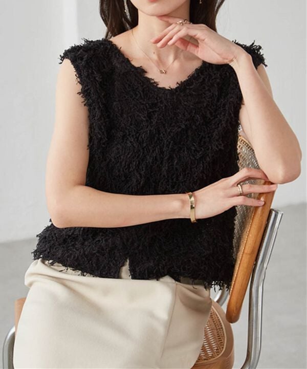 RANAN（ラナン）の「前後2WAYフリンジショートベスト（ベスト）」｜詳細画像