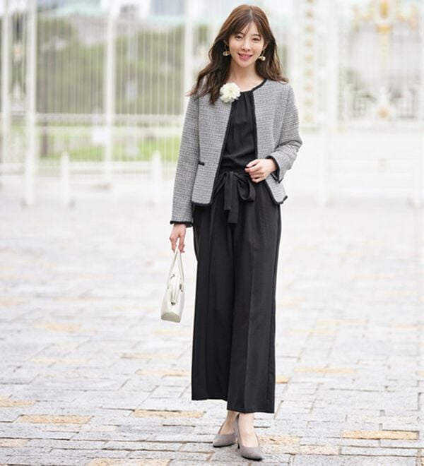 GeeRA（ジーラ）の「【4点セット】入学式も卒業式も！パンツが選べるセレモニーツイードジャケットスーツ（パンツスーツ）」｜詳細画像