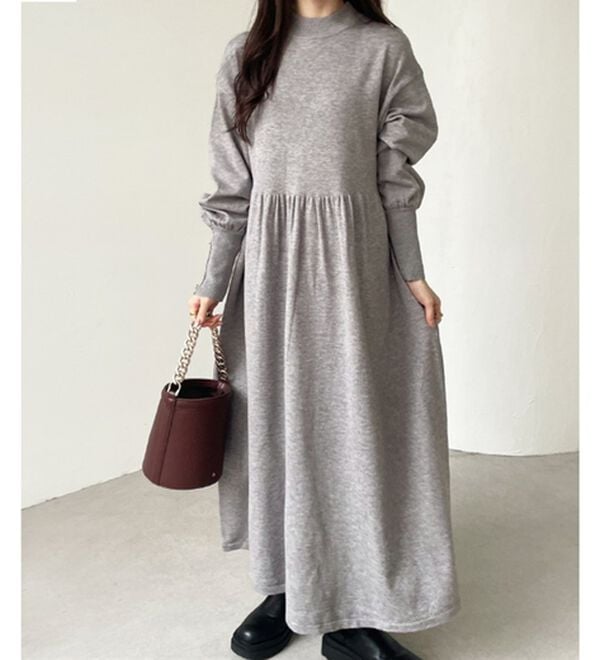 GeeRA（ジーラ）の「フィット＆フレアーニットワンピース（ニットワンピース）」｜詳細画像