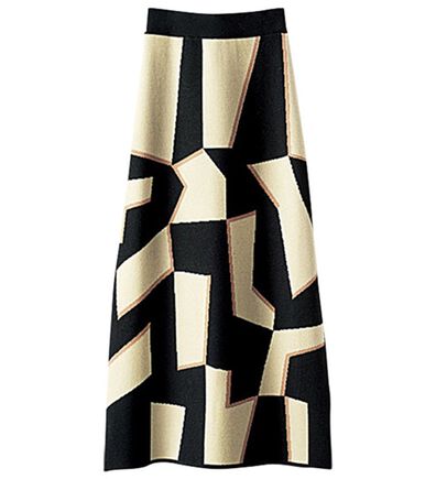 BELLUNA（ベルーナ）の「幾何柄ジャカードニットスカート（ロングスカート）」