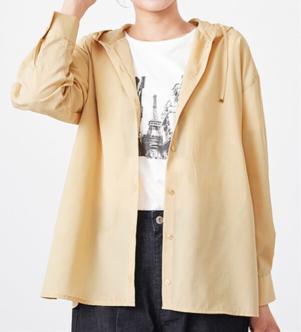 BELLUNA（ベルーナ）の「シアー素材フードデザインシャツ（シャツ）」｜詳細画像