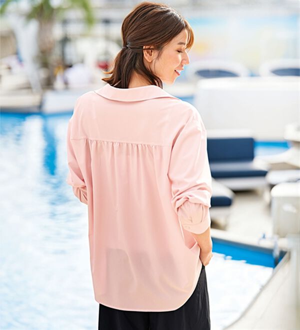 BELLUNA（ベルーナ）の「＜ＥＬＬＥ　Ａｃｔｉｖｅ＞ラッシュガードシャツ（シャツ）」｜ピンク