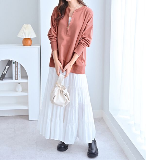 Viola e Viola（ヴィオラ エ ヴィオラ）の「抜け感！ハーフジップ大人スウェット（トレーナー・スウェット）」｜詳細画像