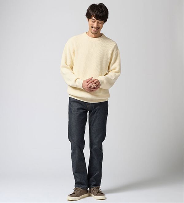 REMEN'S（リメンズ）の「【洗える】やわらかタッチ畦編みクルーネックセーター（メンズニット・セーター）」｜詳細画像