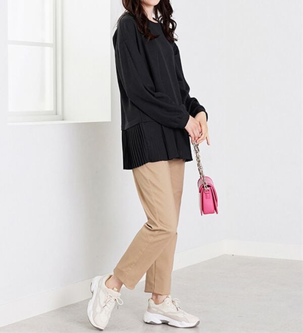 BELLUNA（ベルーナ）の「かのこ素材裾プリーツプルオーバー（カットソー）」｜詳細画像