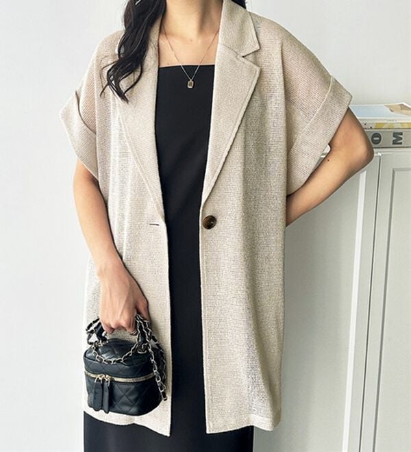 GeeRA（ジーラ）の「メッシュフレンチスリーブテーラードジャケット（テーラードジャケット）」｜詳細画像