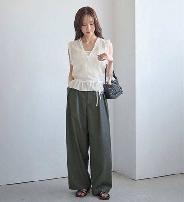 CHAN ME（チャンミ）の「カシュクールフリルブラウス（ブラウス）」｜詳細画像
