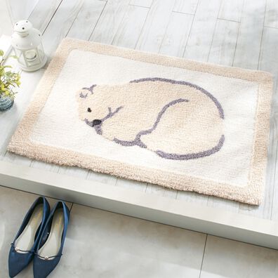 「マイクロファイバーフック玄関マット「しろくま」（玄関マット）」