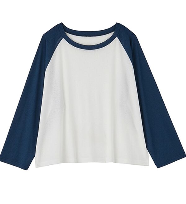 GeeRA（ジーラ）の「ラグラン切替配色スラブシアーカットソー（カットソー）」｜詳細画像