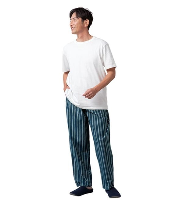 「【３本組】綿１００％楊柳パジャマパンツ（メンズルームウェア）」｜詳細画像
