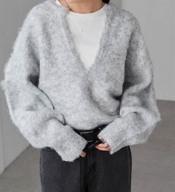 RANAN（ラナン）の「ディープキーネックシャギーニット（ニット・セーター）」｜詳細画像