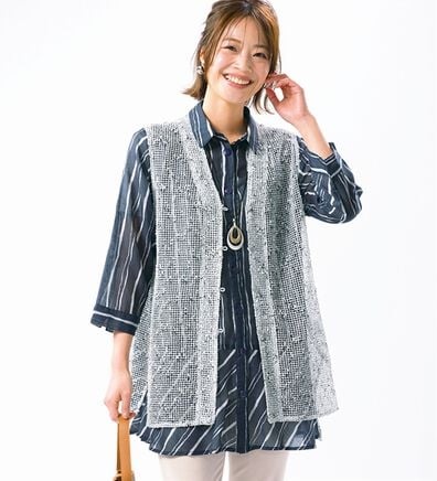 ルフラン（ルフラン）の「上品ブラウス&times;ニットベスト（アンサンブル）」