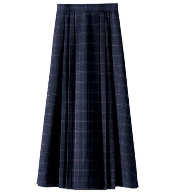 BELLUNA（ベルーナ）の「なめらかウール調タックデザインスカート（ひざ丈スカート）」｜詳細画像