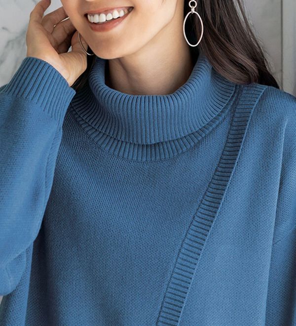 BELLUNA（ベルーナ）の「スラっと細見えタートルニットチュニック（チュニック）」｜詳細画像