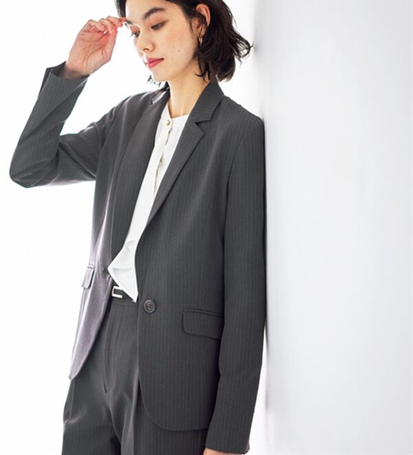 GeeRA（ジーラ）の「【2点セット】選べるボトム！洗えて型くずれしないパンツスーツセット（パンツスーツ）」｜詳細画像