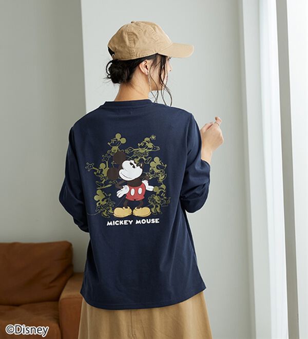 BELLUNA（ベルーナ）の「＜Ｄｉｓｎｅｙ＞【ミッキー】プリントビックTシャツ（カットソー）」｜ネイビー