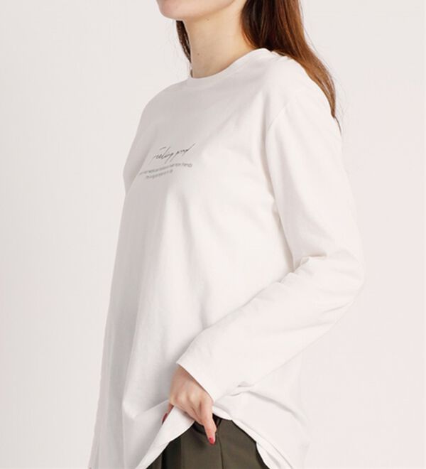 BELLUNA（ベルーナ）の「綿１００％ロゴデザインプルオーバー（カットソー）」｜詳細画像