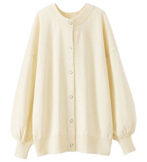 BELLUNA（ベルーナ）の「コットンミックススナップカーディガン（ニットカーディガン）」｜アイボリー