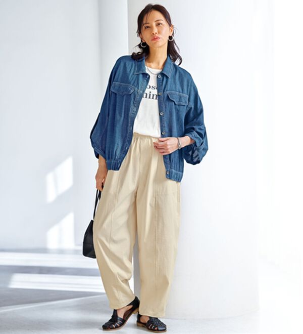 BELLUNA（ベルーナ）の「下半身カバーコクーンシルエットパンツ（フルレングスパンツ）」｜詳細画像