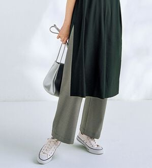 BELLUNA（ベルーナ）の「【UNDOVE】＜日本製＞ストレッチジャカードパンツ（ワイドパンツ・ガウチョ）」｜詳細画像