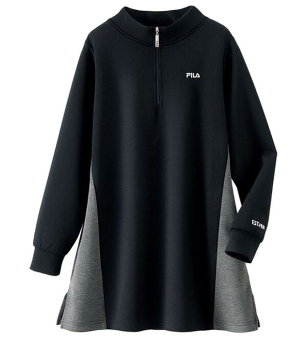 BELLUNA（ベルーナ）の「＜ＦＩＬＡ＞とろみ素材配色切替ハーフジップ使いチュニック（チュニック）」｜詳細画像