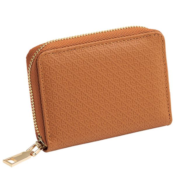 「パカッと本牛革コンパクト財布（財布・パスケース）」｜キャメル