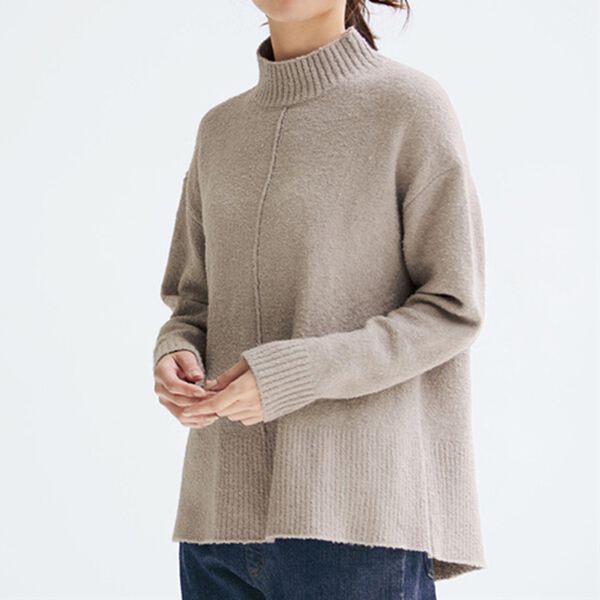 BELLUNA（ベルーナ）の「オーガニックコットン混バックスリットニット（ニット・セーター）」｜詳細画像