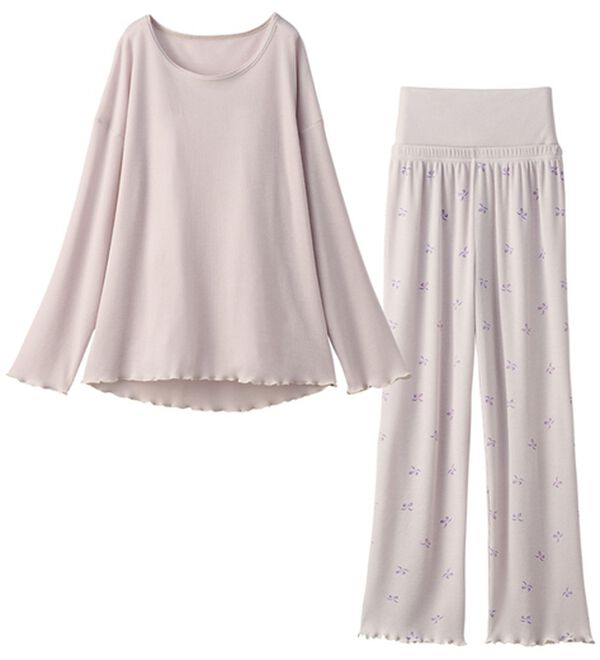 YU'NOW（ユナウ）の「【上下２点セット】ワッフルプリントルームウェア（パジャマ・ルームウェア）」｜ピンク