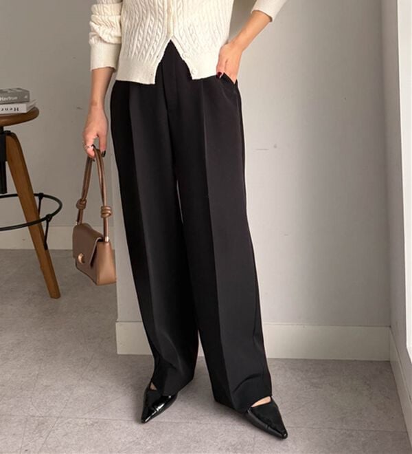 RANAN（ラナン）の「【選べる２丈】機能付！美脚シルエットセンタープレスワイドパンツ（フルレングスパンツ）」｜詳細画像