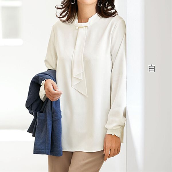 BELLUNA（ベルーナ）の「お手入れ簡単で嬉しいイージーケアブラウス（ボウタイ）（ブラウス）」｜詳細画像