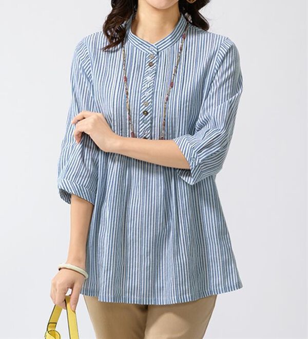 ルフラン（ルフラン）の「【３色組】ドビーストライプブラウス＜ルオナル＞（ブラウス）」｜詳細画像