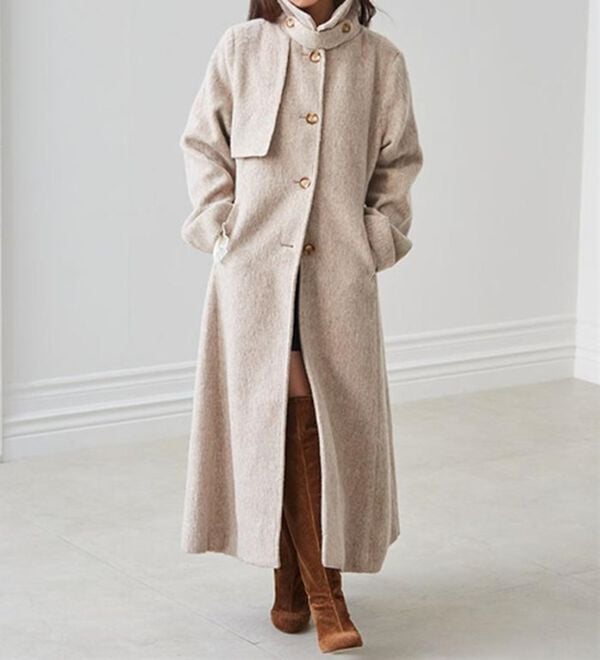 RANAN（ラナン）の「2WAYフレアーステンカラーシャギーコート（ロングコート）」｜詳細画像