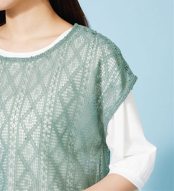 BELLUNA（ベルーナ）の「ラッセルレースサイドリボンアンサンブル（アンサンブル）」｜詳細画像