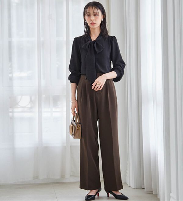 RANAN（ラナン）の「【UV・イージーケア機能付】ボウタイリボンブラウス（ブラウス）」｜詳細画像