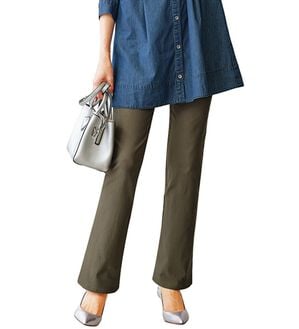 BELLUNA（ベルーナ）の「【選べる裏起毛】静電気防止！ヘリンボーンブーツカットパンツ（フルレングスパンツ）」｜モカグレー 裏起毛アリ