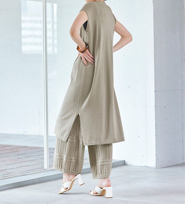 RANAN（ラナン）の「夏でも涼しい！綿１００％ニットセットアップ（セットアップ）」｜詳細画像