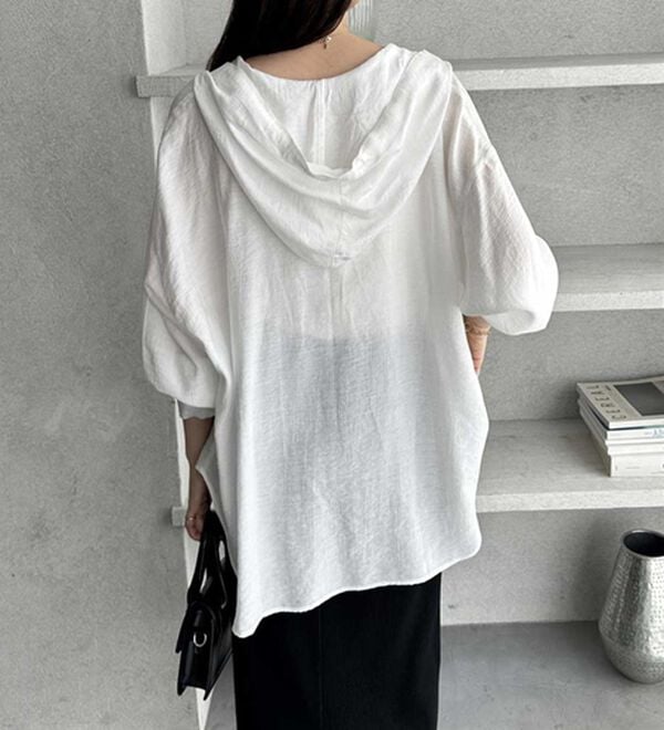 GeeRA（ジーラ）の「羽織にも◎フード付きオーバーサイズシャツ（シャツ）」｜詳細画像