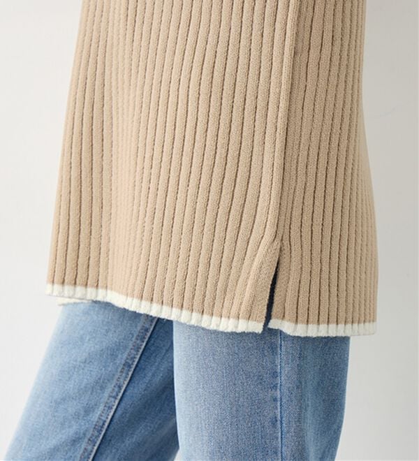 alotta（アロッタ）の「パチパチしにくい！洗えるリブ切替配色ニットプルオーバー（ニット・セーター）」｜詳細画像