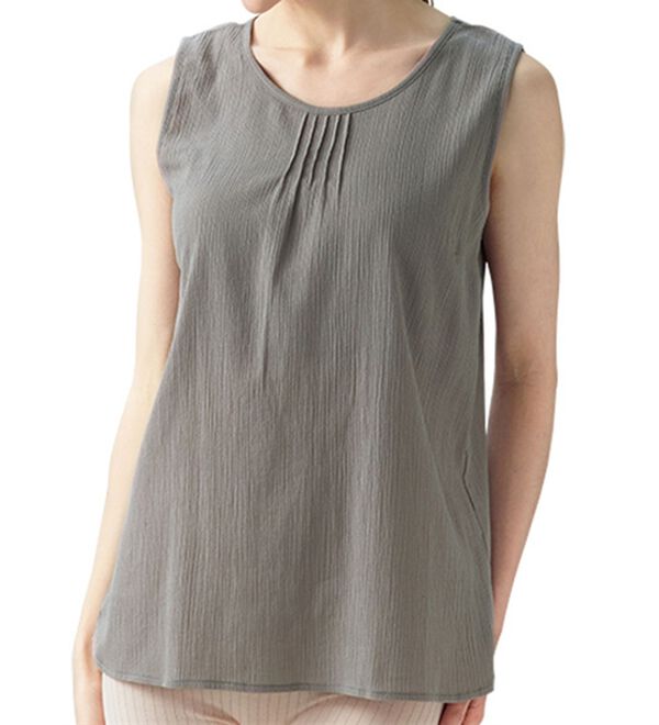 LAVIENNE（ラヴィエンヌ）の「【４色組】１枚でも透けにくい楊柳タンクトップ（肌着・インナーウェア）」｜詳細画像