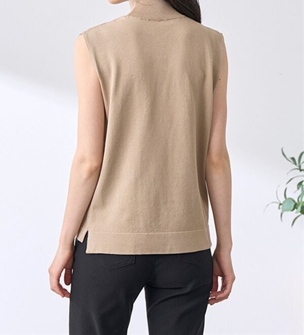 BELLUNA（ベルーナ）の「Ｔシャツが苦手な方に！ひんやり綿混ニットＴ【選べるデザイン】（ニット・セーター）」｜詳細画像