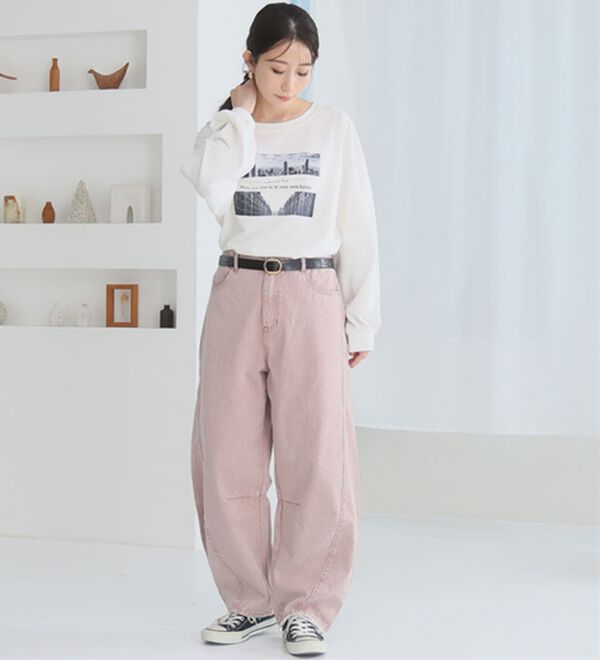 A HAPPY MARILYN（アハッピーマリリン）の「【Ｌ～８Ｌ】トレンドスタイルの、バレルパンツ。（ワイドパンツ・ガウチョ）」｜詳細画像