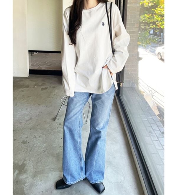 GeeRA（ジーラ）の「【Ｕ．Ｓ．ＰＯＬＯ ＡＳＳＮ】オーバーサイズ刺しゅうロンＴ（カットソー）」｜詳細画像