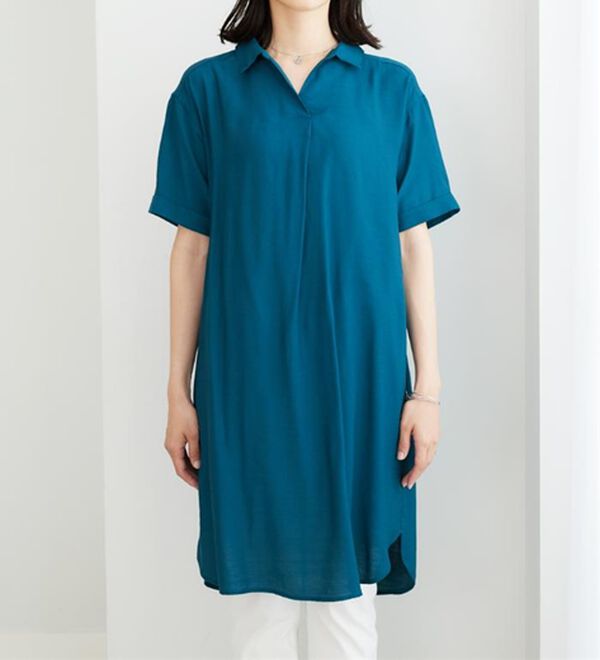 BELLUNA（ベルーナ）の「レーヨンナイロン素材シャツワンピース（その他ワンピース）」｜詳細画像