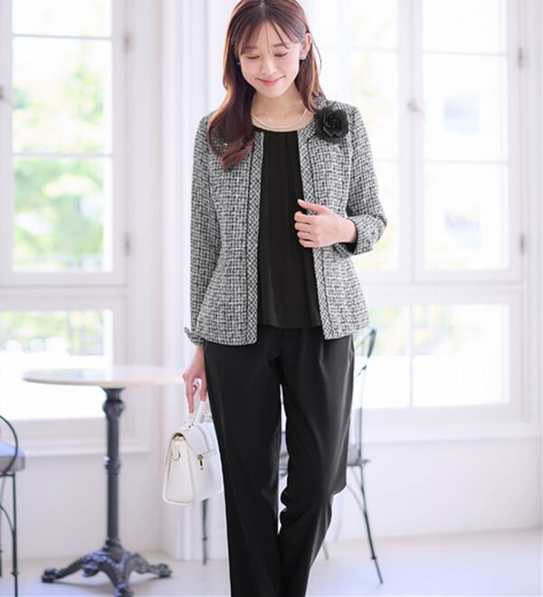 alotta（アロッタ）の「【４点セット】入学式卒業式に！ママに嬉しい洗えるパンツスーツ＜７号～２３号＞（パンツスーツ）」｜詳細画像