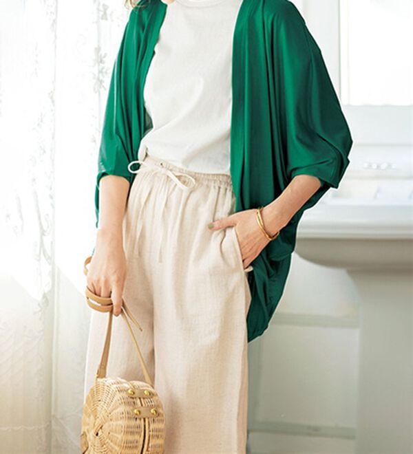 GeeRA（ジーラ）の「接触冷感！ドルマンカットソーカーディガン（ニットカーディガン）」｜詳細画像