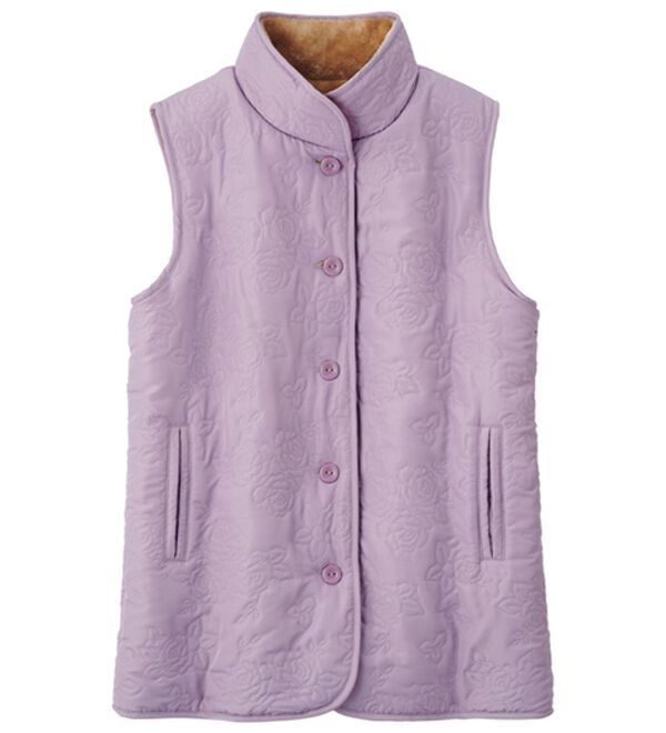 ルフラン（ルフラン）の「【２色組】エンボス使いのあったか上品ベスト（ベスト）」｜詳細画像