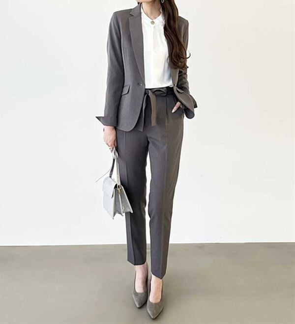 【ゆきだるま】ベルーナ GeeRA セットアップ パンツスーツ 11 号 2点セット】洗えて型くずれしないワイドパンツセットスーツ